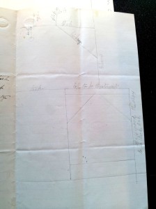This picture, coupled with the letter on the right, is a sketch of the gallows a carpenter offered to build to hang Davis with.